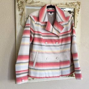 Tommy Hilfiger jacket. Multi-color stripe. Size L